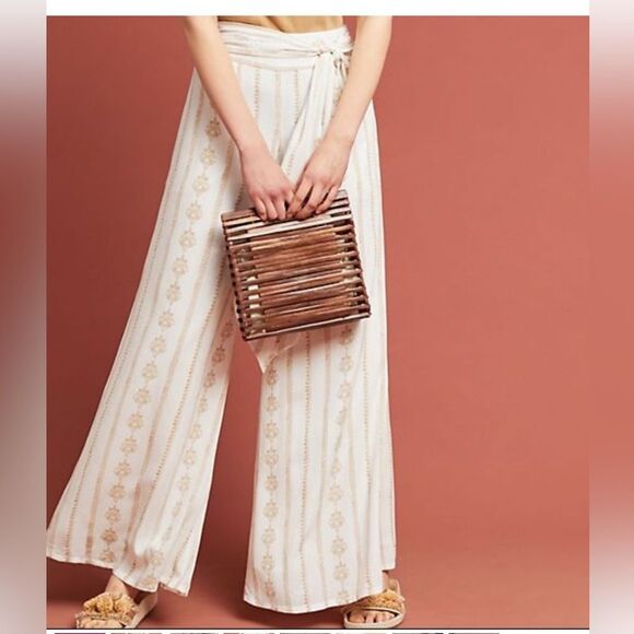 ANTHROPOLOGIE FARM RIO EVERLY WIDE LEG PANTS - Picture 1 of 11